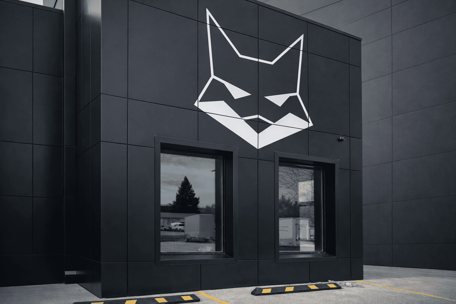 The Tipsy Fox daytime view of black cladding and fox logo signage