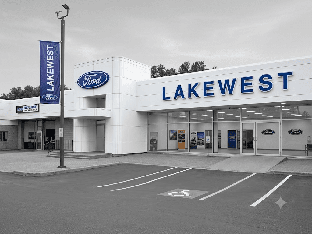 Lakewest Ford dealership storefront glazing and signage